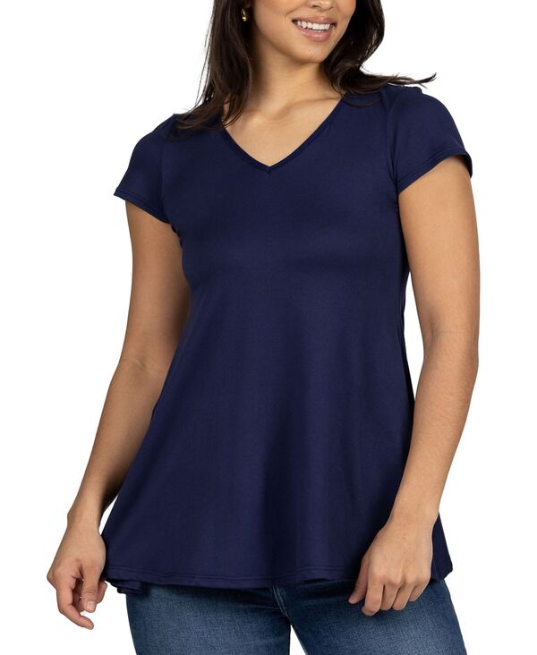 24 セブンコンフォート レディース トップス シャツ 24seven Comfort Apparel Women's Short Sleeve Loose Fit Tunic Top Navy ネイビー｜ReVida 店 14,950円