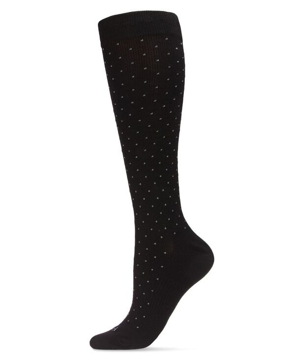 メモイ メンズ アンダーウェア 靴下 コットン MeMoi Men's Swiss Dot Cotton Compression Socks Black ブラック