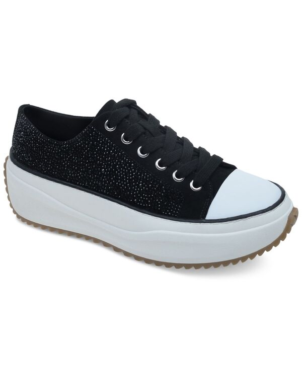 ワイルド ペアー レディース シューズ スニーカー レース Wild Pair Highfive Bling Lace-Up Low-Top Sneakers Black Bling ブラック