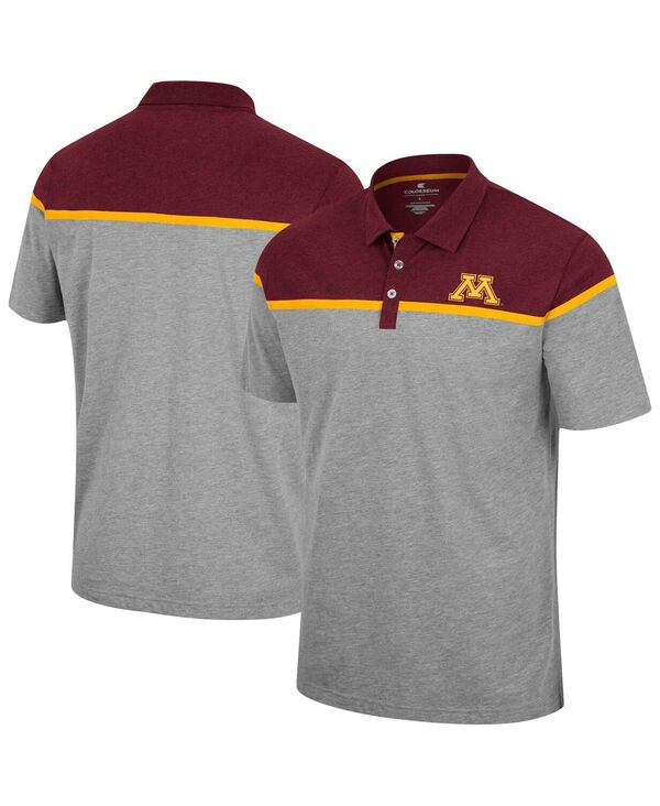 コロシアム メンズ トップス ポロシャツ Colosseum Men's Heather Gray Minnesota Golden Gophers Chamberlain Polo Shirt Heather Gray グレー