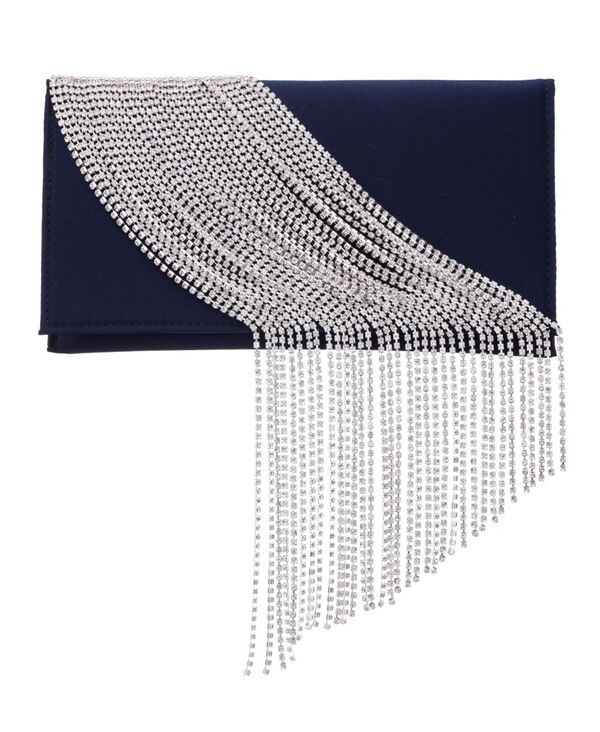 ニナ レディース バッグ クラッチバッグ Nina Crystal Chain Slim Envelope Clutch Navy ネイビー