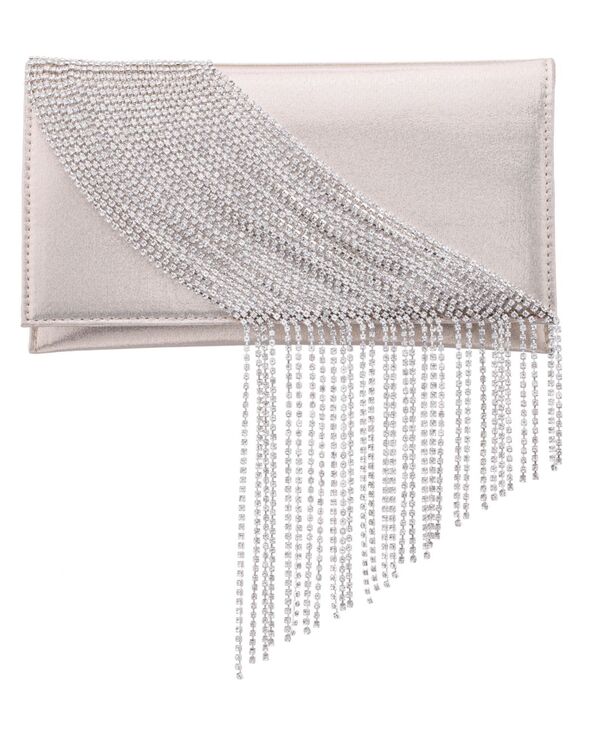 ニナ レディース 御徒面子 クラッチペダル御徒面子 Nina Crystal Chain Slim Envelope Clutch Platino
