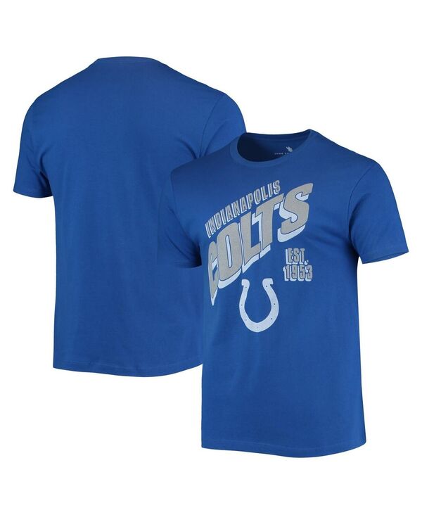 ジャンクフード メンズ トップス Tシャツ Junk Food Men's Royal Indianapolis Colts Slant T-shirt Royal