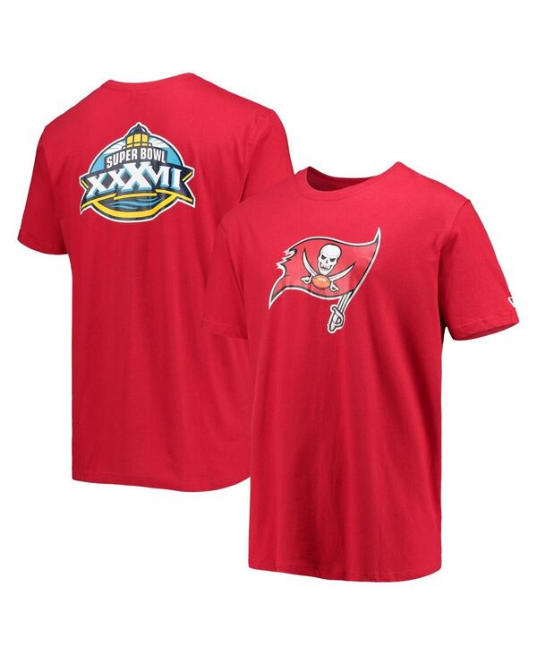 ニューエラ メンズ トップス Tシャツ New Era Men's Red Tampa Bay Buccaneers Patch Up Collection Super Bowl XXXVII T-shirt Red レッド