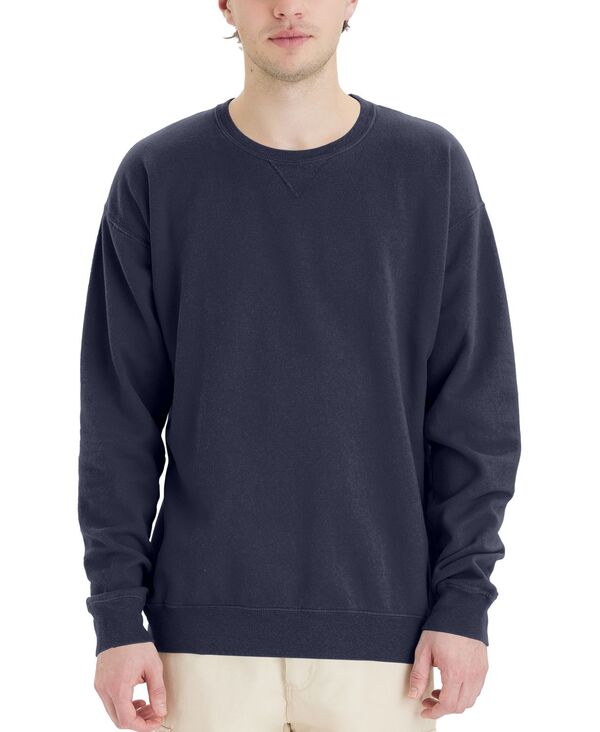 ヘインズ メンズ アウター パーカー・スウェット スウェット シャツ フリース Hanes Unisex Garment Dyed Fleece Sweatshirt Blue ブルー｜ReVida 店 9,610円