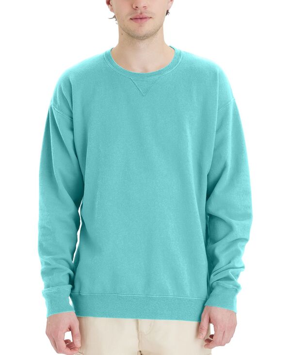 ヘインズ メンズ アウター パーカー・スウェット スウェット シャツ フリース Hanes Unisex Garment Dyed Fleece Sweatshirt Green グリーン｜ReVida 店