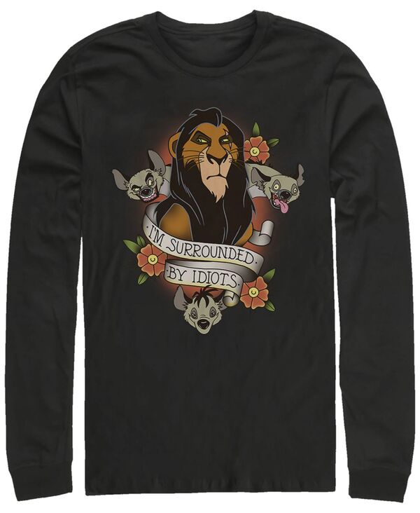 フィフスサン メンズ トップス Tシャツ Fifth Sun Disney Men's Lion King Scar Surrounded by Idiots Tattoo Long Sleeve T-Shirt Black ブラック