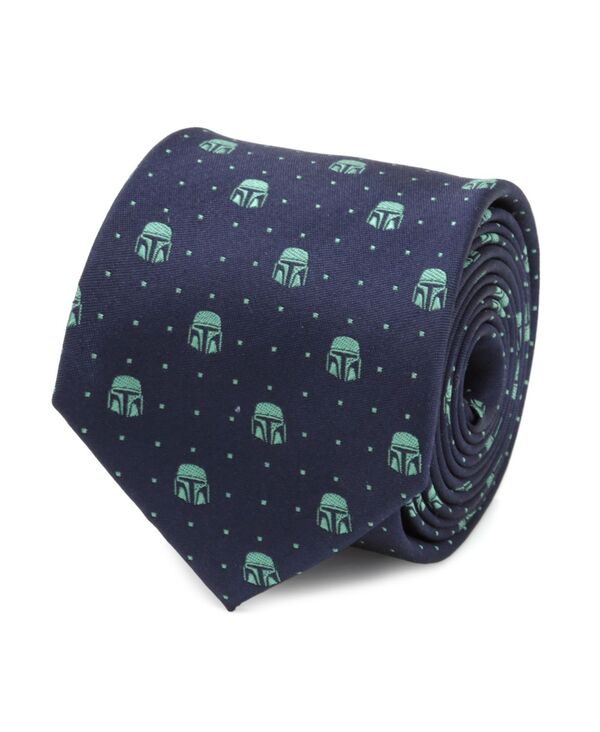 スター ウォーズ メンズ アクセサリー ネクタイ Star Wars Men's Mandalorian Helmet Dotted Tie Navy ネイビー