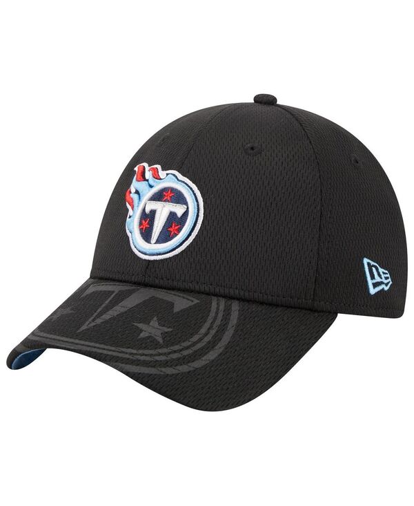 ニューエラ メンズ アクセサリー 帽子 New Era Men's Black Tennessee Titans Top Visor 9FORTY Adjustable Hat Black ブラック