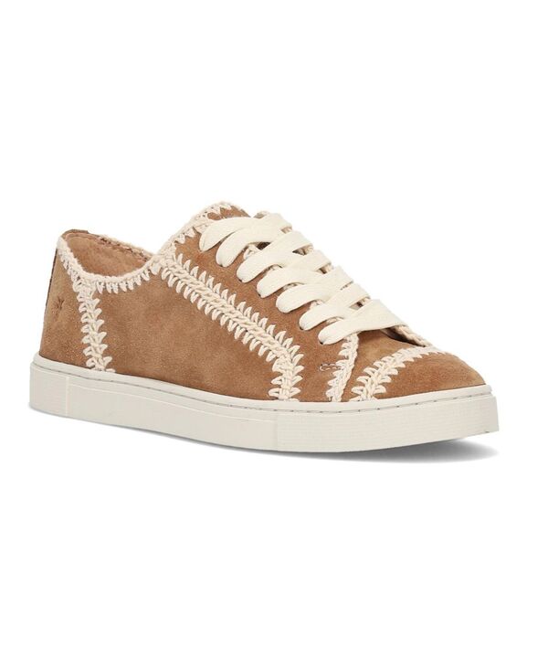 フライ レディース シューズ スニーカー レース レザー Frye Women's Ivy Crochet Low Lace Up Leather Sneakers Almond - Suede Leather