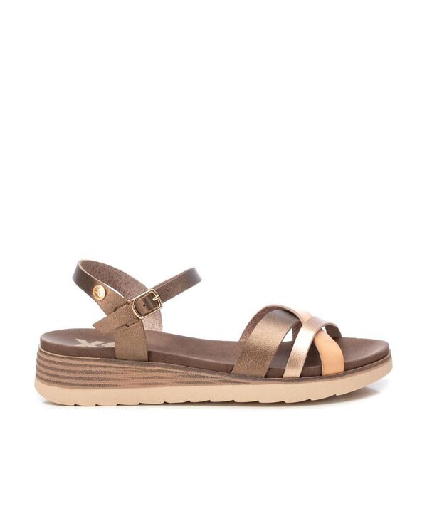キシタイ レディース シューズ サンダル XTI Women's Low Wedge Strappy Sandals By Bronze