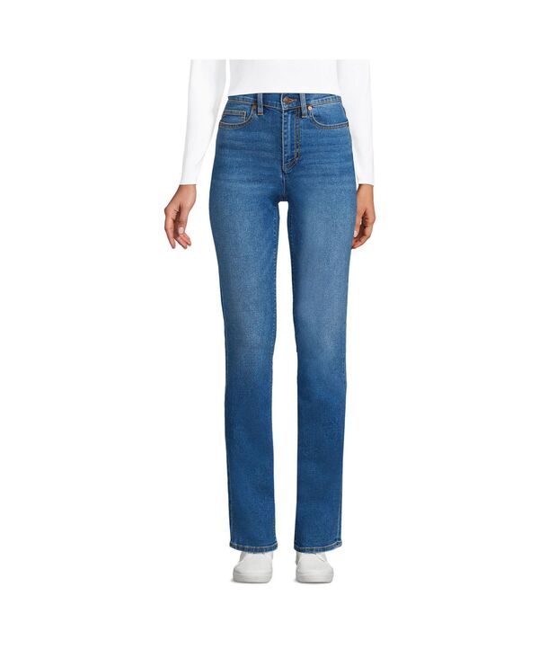 ランズエンド レディース ボトムス デニムパンツ ストレート ジーンズ Lands' End Women's Recover High Rise Straight Leg Blue Jeans Indigo tide blue インディゴ｜ReVida 店