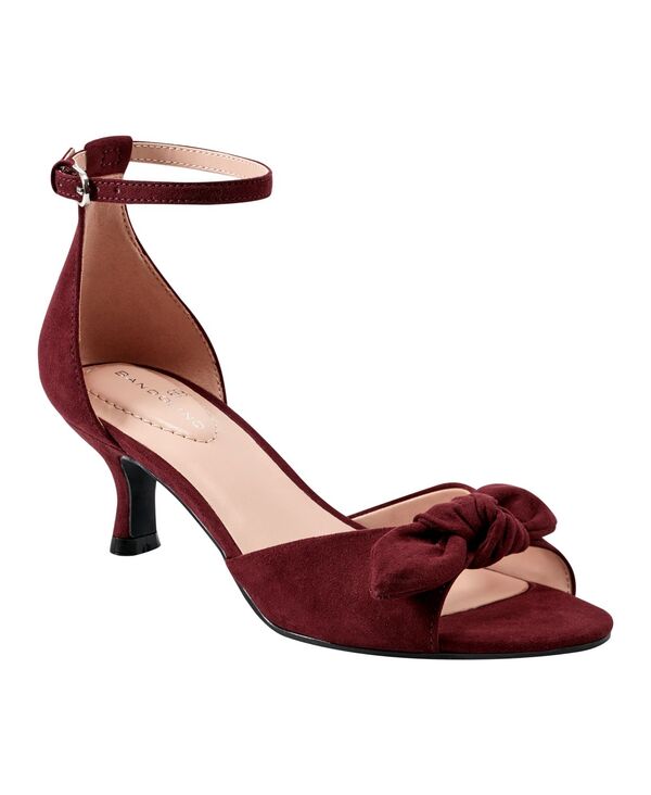 バンドリーノ レディース シューズ サンダル ヒール Bandolino Women's Andora Kitten Heel Bow Detail Dress Sandals Cranberry|ReVida 店
