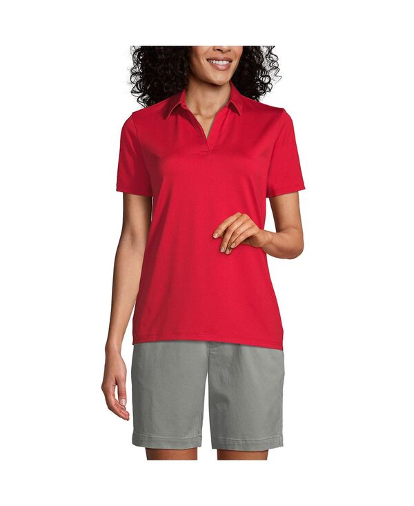 ランズエンド レディース トップス シャツ ポロシャツ Lands' End Women's School Uniform Short Sleeve Rapid Dry Sport Neck Polo Shirt Rich red レッド