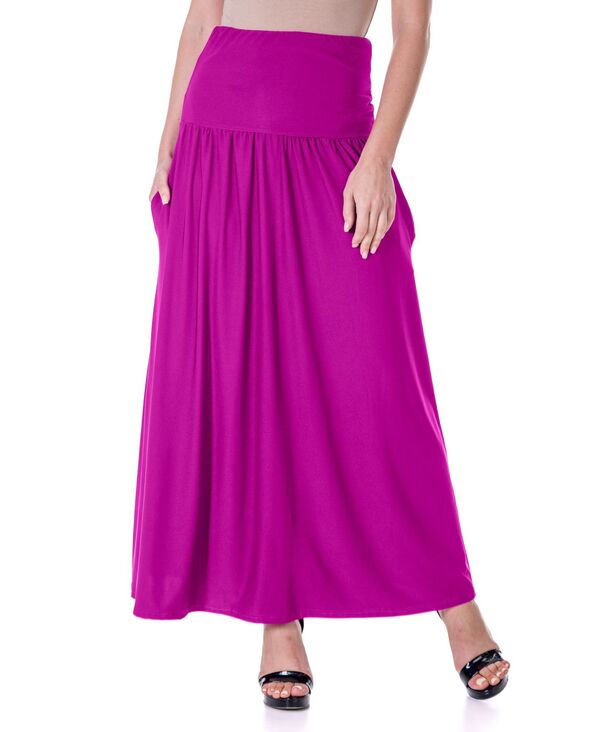 24 セブンコンフォート レディース ボトムス スカート マキシ 24seven Comfort Apparel Women's Foldover with Pockets Maxi Skirt Magenta マゼンタ｜ReVida 店 15,466円