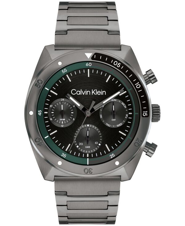 カルバンクライン メンズ アクセサリー 腕時計 Tシャツ Calvin Klein Men\'s Flex Grey Stainless Steel Bracelet Watch 42mm Grey グレー