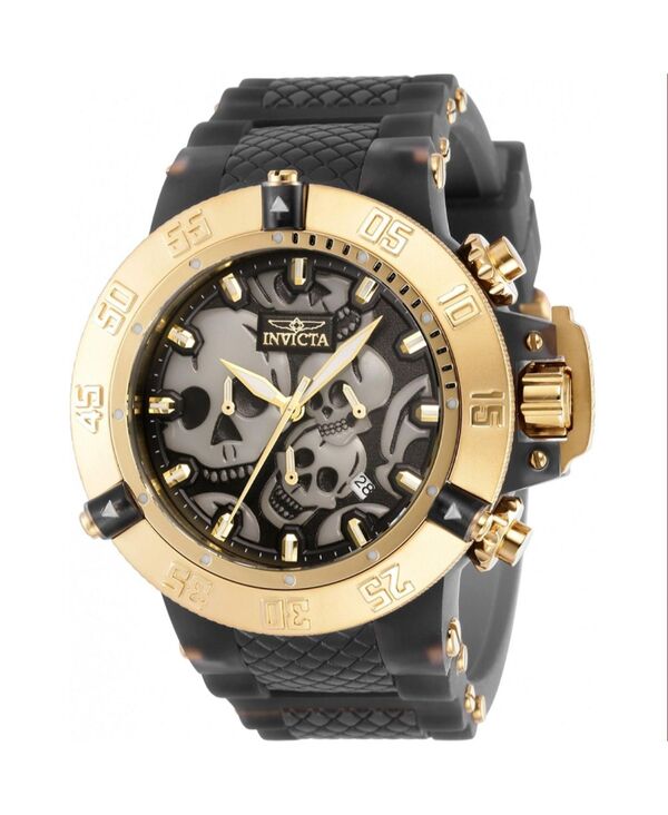 インビクタ メンズ アクセサリー 腕時計 Invicta Men's 37327 Subaqua Quartz Chronograph Black White Gold Dial Watch Black ブラック