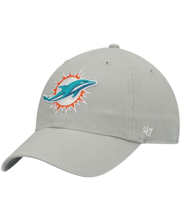 47 ブランド メンズ アクセサリー 帽子 '47 Brand Men's Gray Miami Dolphins Clean Up Adjustable Hat Gray グレー｜ReVida 店
