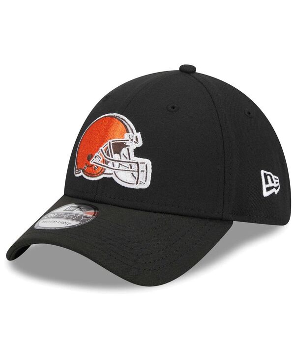 ニューエラ メンズ アクセサリー 帽子 New Era Men's Black Cleveland Browns Main 39THIRTY Flex Hat Black ブラック|ReVida 店