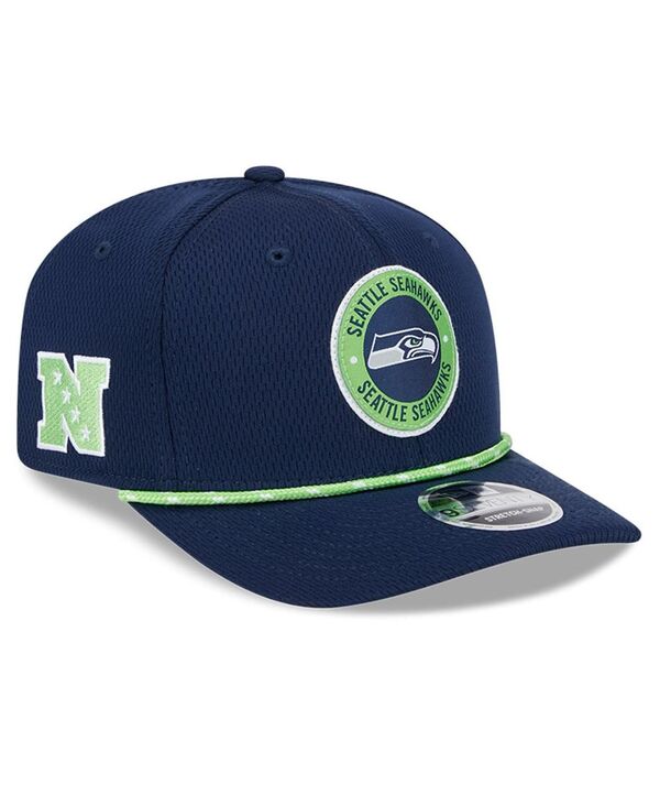 ニューエラ メンズ アクセサリー 帽子 New Era Men's College Navy Seattle Seahawks 2024 Sideline 9SEVENTY Stretch-Snap Hat College Navy ネイビー