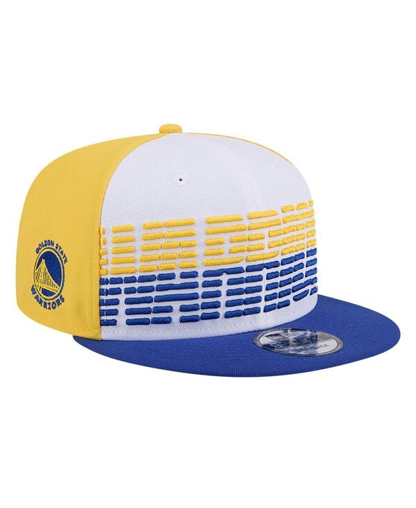 ニューエラ メンズ アクセサリー 帽子 New Era Men's White/Royal Golden State Warriors Throwback Gradient Tech Font 9FIFTY Snapback Hat White Royal ホワイト|ReVida 店