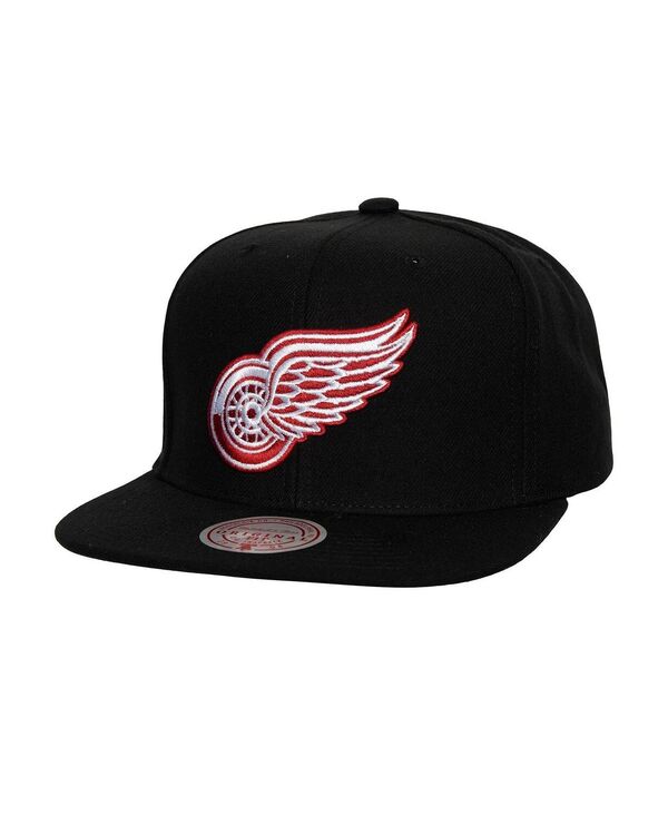 ミッチェル&ネス メンズ アクセサリー 帽子 Mitchell & Ness Men's Black Detroit Red Wings Core Top Spot Snapback Hat Black ブラック
