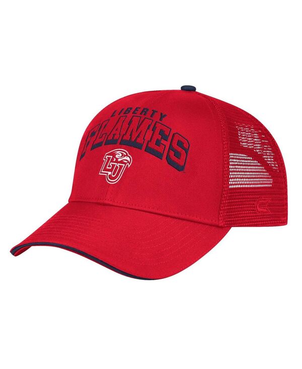 コロシアム メンズ アクセサリー 帽子 Colosseum Men's Red Liberty Flames Wyatt Primary Team Trucker Adjustable Hat Red レッド