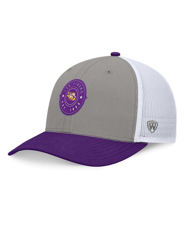 トップオブザワールド メンズ アクセサリー 帽子 Top of the World Men's Gray/Purple LSU Tigers Rob Trucker Adjustable Hat Gray Purple グレー
