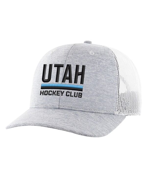 47 ブランド メンズ アクセサリー 帽子 '47 Brand Men's Gray Utah Hockey Team Harrington Adjustable Trucker Hat Gray White ホワイト|ReVida 店