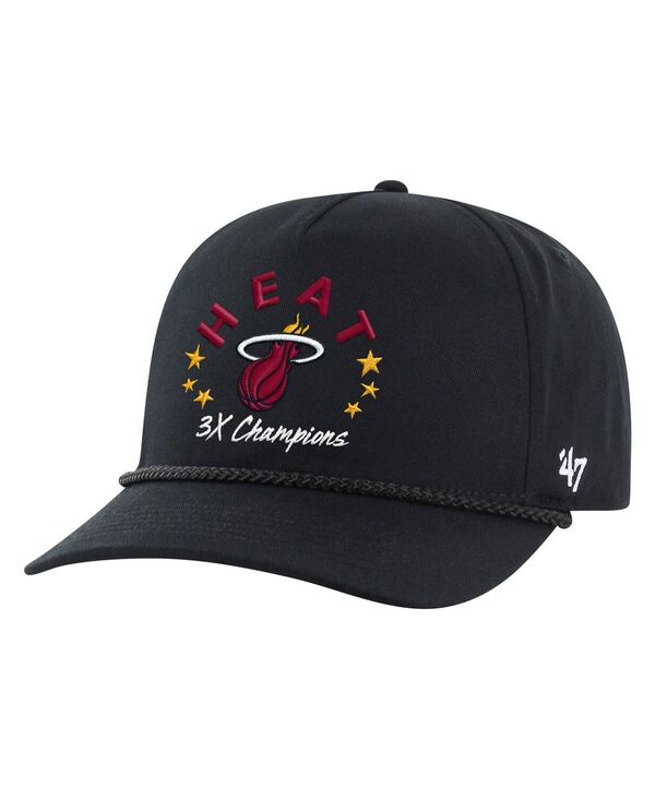 47 ブランド メンズ アクセサリー 帽子 '47 Brand Men's Black Miami Heat Champs Global Star Hitch Adjustable Hat Black ブラック
