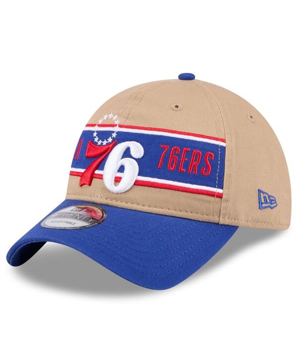 ニューエラ メンズ アクセサリー 帽子 New Era Men's Tan/Royal Philadelphia 76ers 2024 NBA Draft 9TWENTY Adjustable Hat Tan Royal タン｜ReVida 店 9,840円