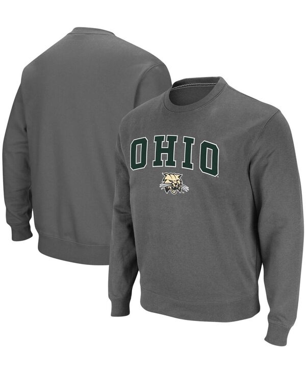 コロシアム メンズ アウター パーカー・スウェット スウェット シャツ ロゴ Colosseum Men's Ohio Bobcats Arch Logo Tackle Twill Pullover Sweatshirt Charcoal チャコール