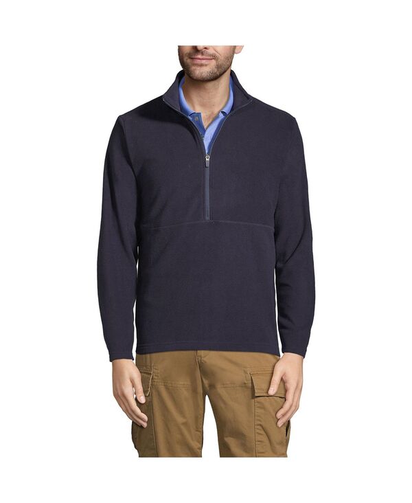 ランズエンド メンズ アウター パーカー・スウェット ハーフジップ フリース Lands' End Men's School Uniform Thermacheck 100 Fleece Quarter Zip Pullover Top True navy ネイビー