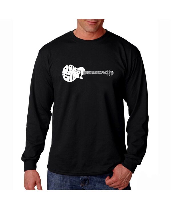 エルエーポップアート メンズ トップス Tシャツ LA Pop Art Men's Word Art Long Sleeve T-Shirt - Don't Stop Believin Black ブラック