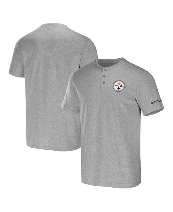 ファナティクス メンズ トップス Tシャツ Fanatics Men's NFL x Darius Rucker Collection by Heather Gray Pittsburgh Steelers Henley T-shirt Heather Gray グレー