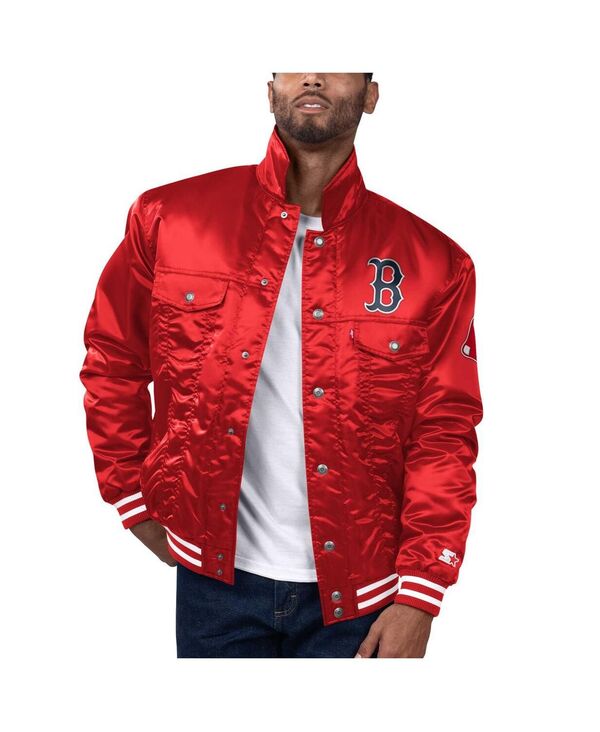 リーバイス メンズ アウター ジャケット・ブルゾン サテン ジャケット Levi's Men's x Red Boston Red Sox Silver Tab Satin Full-Snap Trucker Jacket Red レッド 27,170円