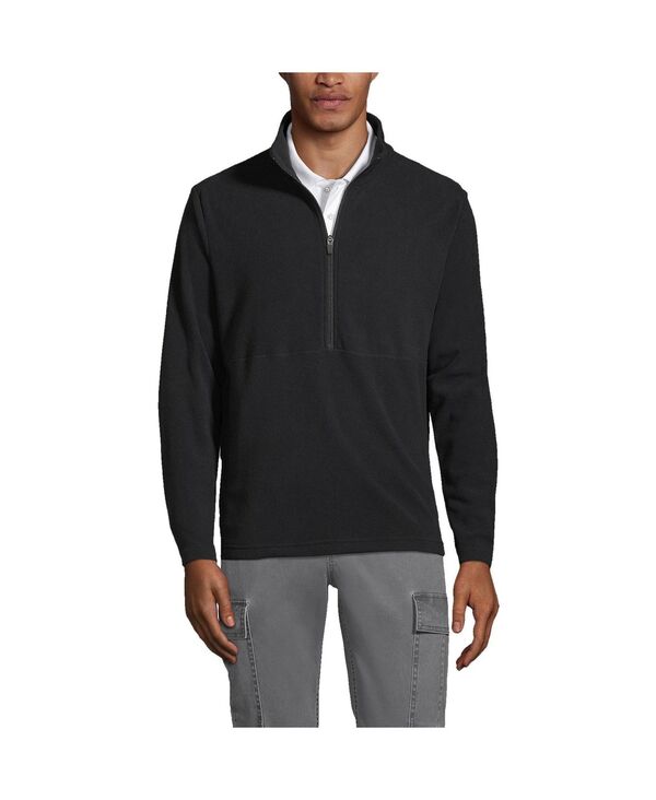 ランズエンド メンズ アウター パーカー・スウェット ハーフジップ トール フリース Lands' End Big & Tall School Uniform Thermacheck 100 Fleece Quarter Zip Pullover Top Black ブラック