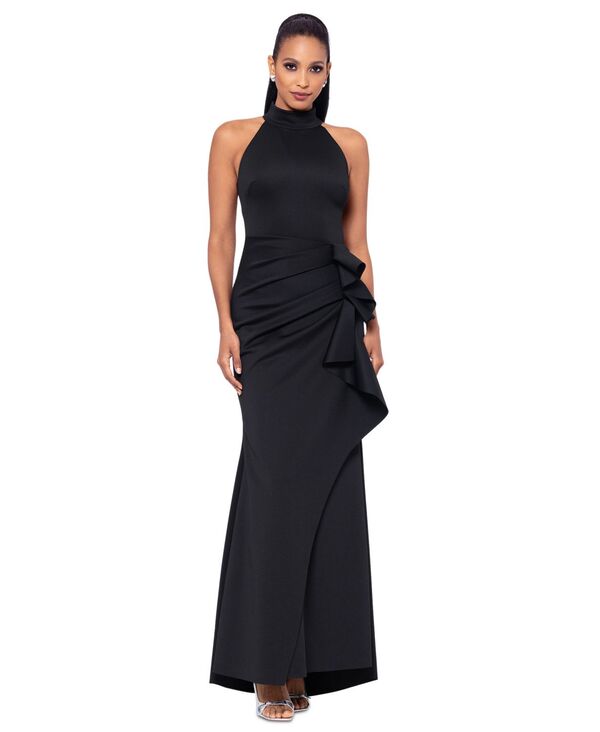 エスケープ レディース トップス ワンピース フリル スキューバ ノースリーブ XSCAPE Women's Ruffled Sleeveless Scuba Fit & Flare Dress Black ブラック 45,480円