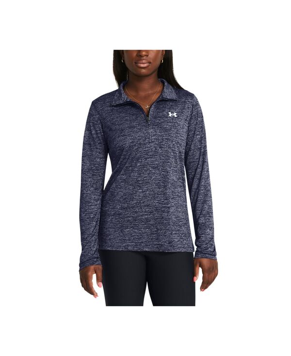 アンダーアーマー レディース トップス シャツ ロゴ Under Armour Women's Twist Tech Half-Zip Logo Top Navy ネイビー|ReVida 店