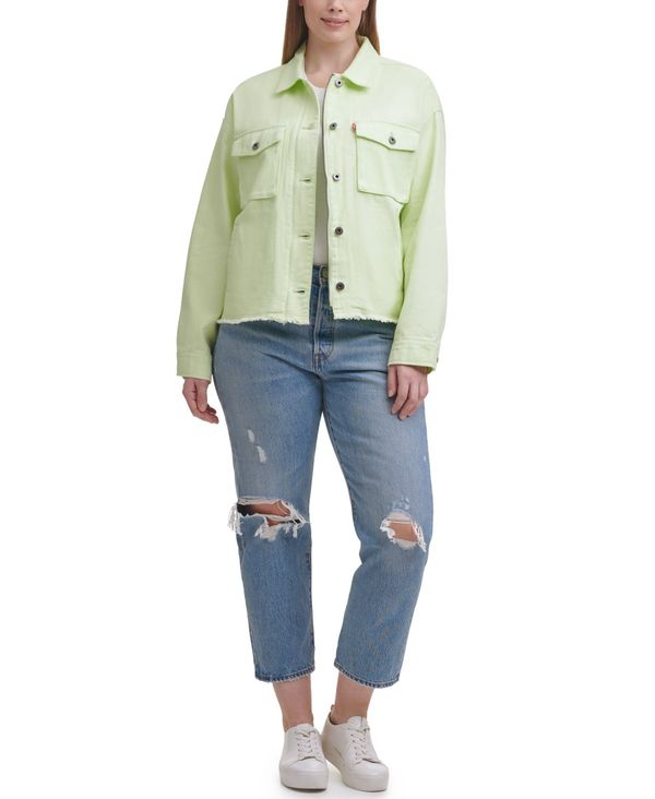 珍しい 楽天市場 リーバイス レディース ジャケット ブルゾン アウター Trendy Plus Size Cropped Cotton Utility Jacket Lime Revida 楽天市場店 100 の保証 Advance Com Ec