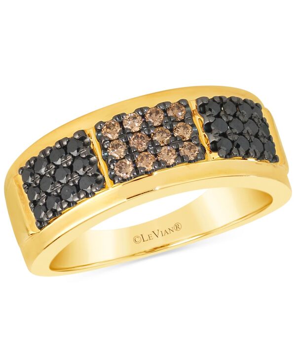 ル ヴァン メンズ アクセサリー リング Le Vian Chocolatier&reg; Men's Chocolate Diamond & Blackberry Diamond Triple Cluster Ring (5/8 ct. t.w.) in 14k No Color チョコレート