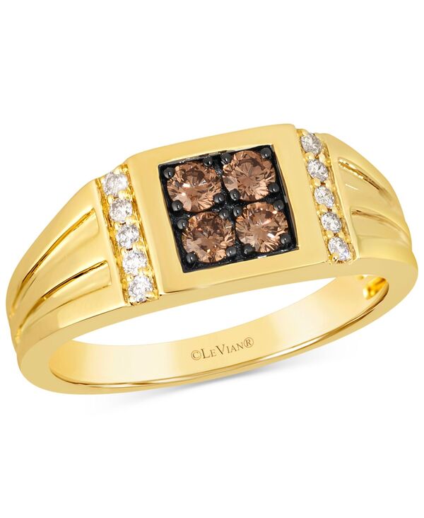 ル ヴァン メンズ アクセサリー リング Le Vian Men's Chocolate Diamond & Nude Diamond Ring (1/2 ct. t.w.) in 14k No Color チョコレート