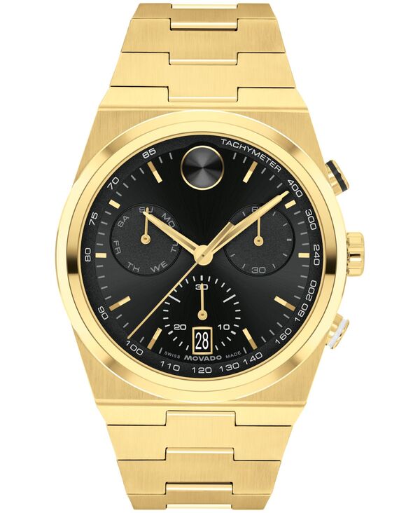 モバド メンズ 付属品 ウオッチ プルオーバー Movado Men\u0027s Bold Quest Swiss Quartz Chrono Ionic Plated Light Gold Steel Watch 42粍 Gold-tone ゴールド