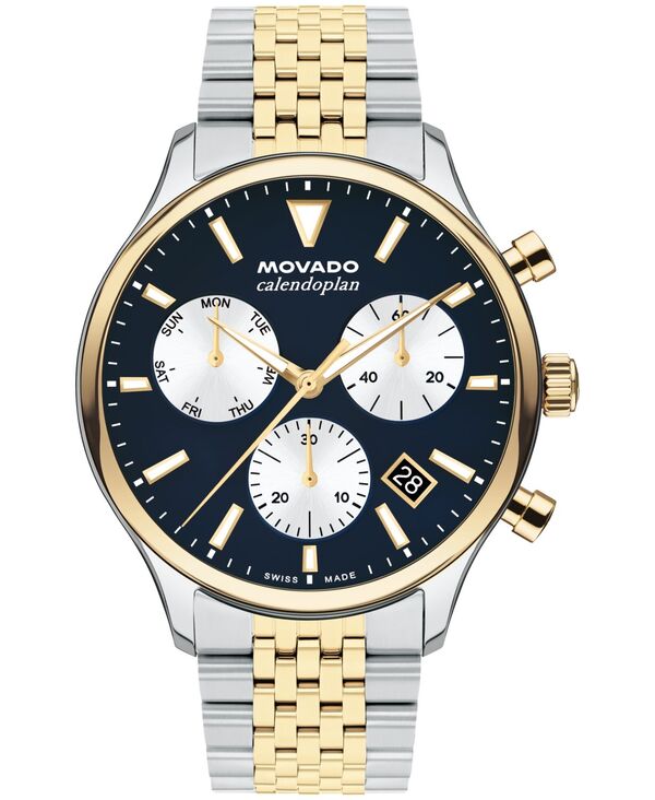 モバド メンズ 付属品 ウオッチ プルオーバー Movado Men\u0027s Calendoplan Swiss Quartz Chrono Two-Tone Stainless Steel Watch 43MM Two-tone