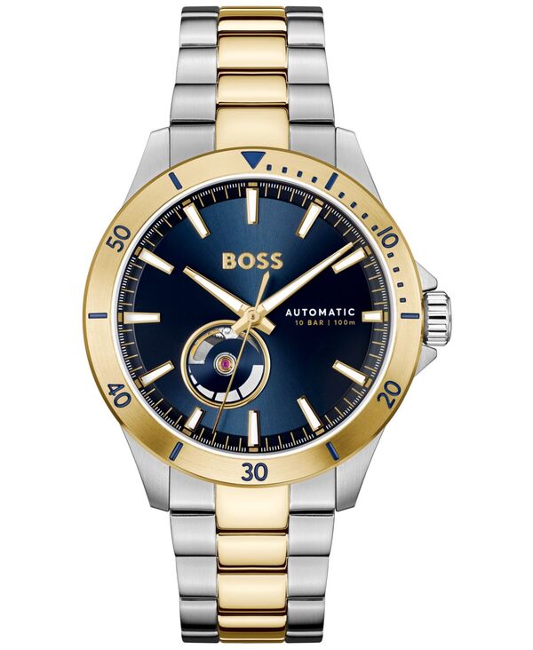 ヒューゴボス メンズ アクセサリー 腕時計 Tシャツ Hugo Boss Men's Troper Auto Mech-Automatic Two-Tone Stainless Steel Watch 43mm Two-tone