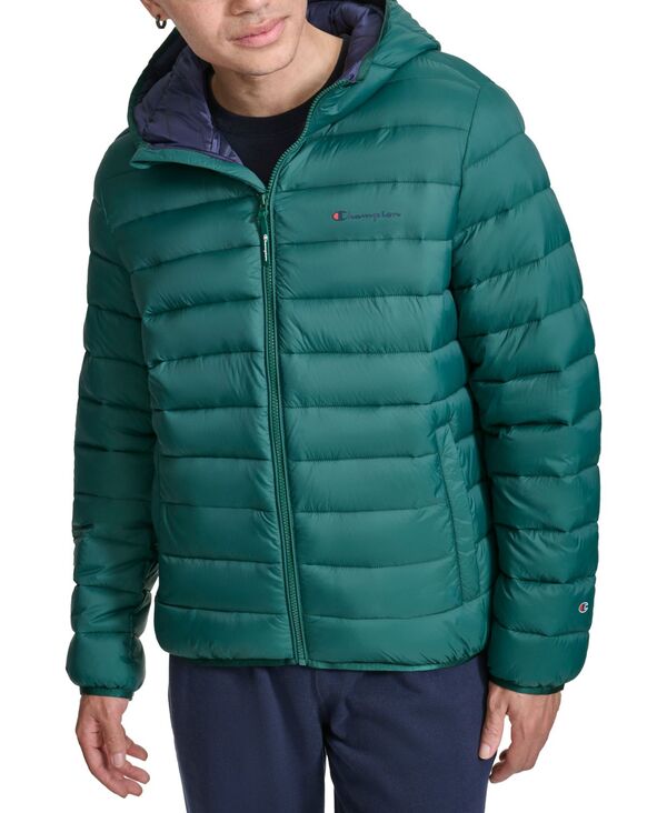 チャンピオン メンズ アウター ジャケット・ブルゾン フーデッドジャケット キルティング ジャケット Champion Men's Performance Quilted Hooded Jacket Rain Forest フォレスト