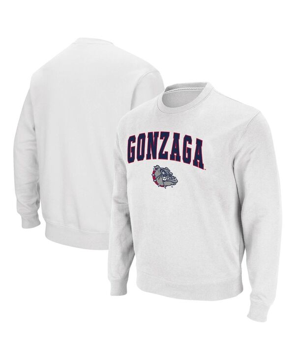 コロシアム メンズ アウター パーカー・スウェット スウェット シャツ ロゴ Colosseum Men's Gonzaga Bulldogs Arch & Logo Tackle Twill Pullover Sweatshirt White ホワイト