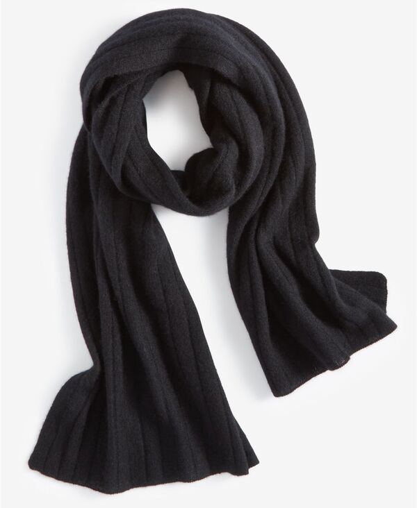 チャータークラブ レディース アクセサリー マフラー・ストール・スカーフ リブ Charter Club Ribbed 100% Cashmere Scarf Classic Black ブラック