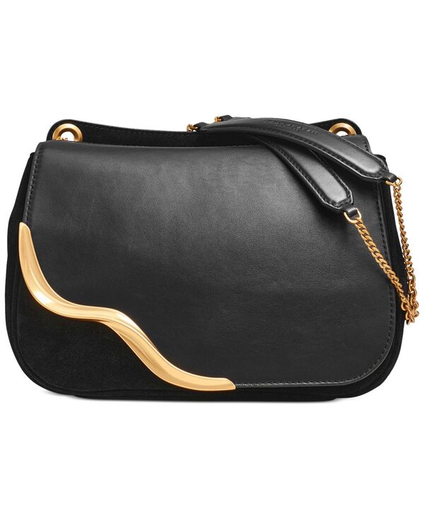 ダナ キャラン ニューヨーク レディース バッグ ショルダーバッグ スエード レザー Donna Karan New York Donna Karan Malverne Leather & Suede Crossbody with Chain Strap Blk/gold ゴールド