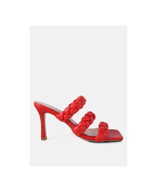 ロンドンラグ レディース シューズ サンダル ヒール London Rag Women's High Bae Braided Strap Casual Heels Sandal Red レッド
